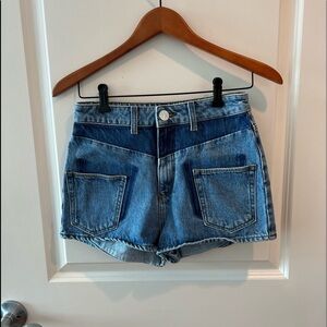 Sandro Paris Two-Toned Denim Shorts